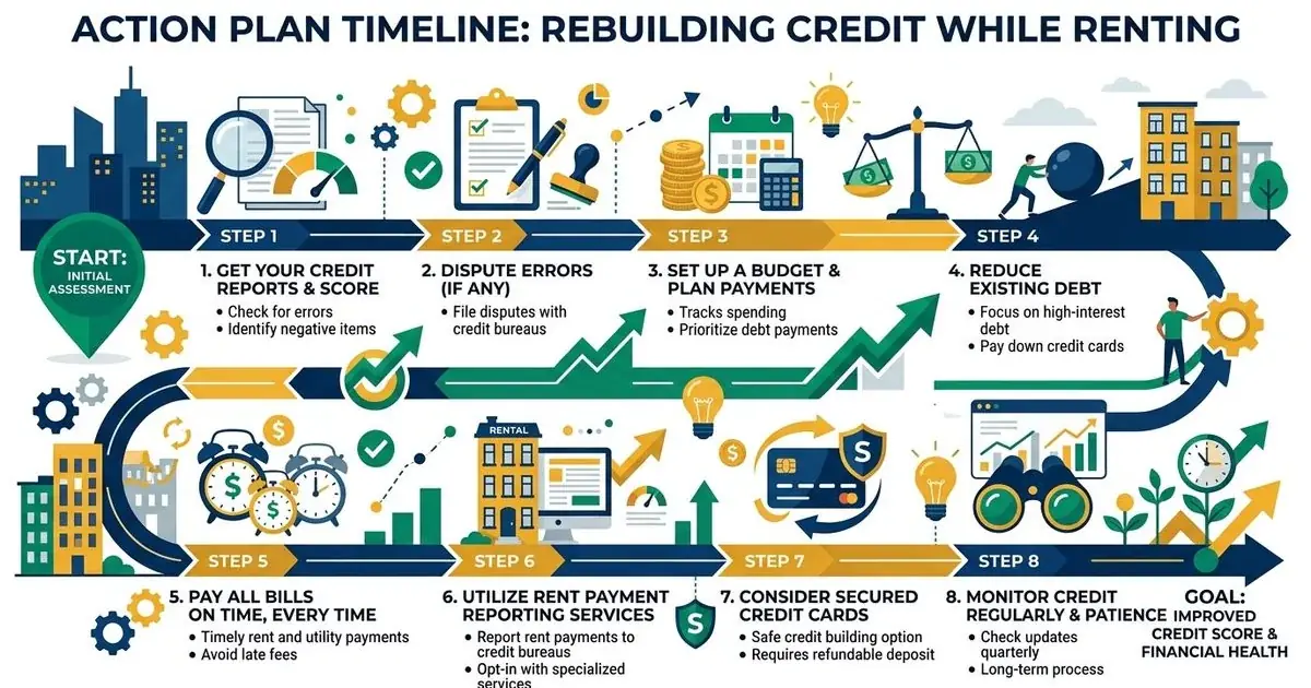 Step-by-step credit rebuild timeline