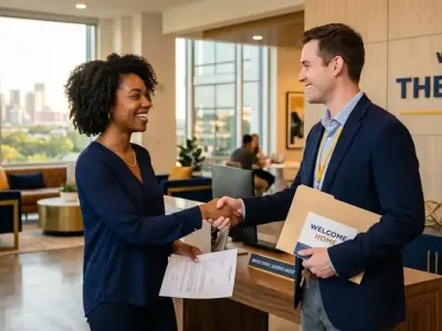 Welcoming handshake at a background-friendly community
